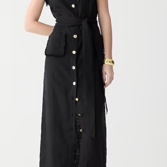 J Crew Linen Raw Hem Maxi Shirtdress - Picture 4 of 7